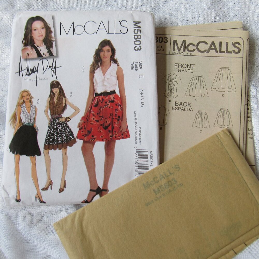 Set of 4 sewing patterns. Butterick,McCall's.Tops,Skirts,Dress, Jacket